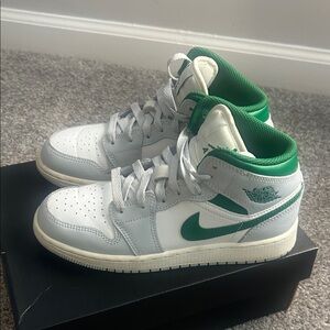 Green and White Sneakers